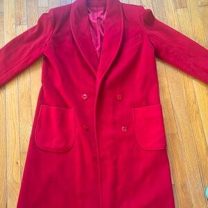 Vintage 80’s Michelle Stuart red 100% wool winter coat